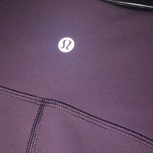 Lululemon size 8 Purple Capri Legging with Sheer detail
